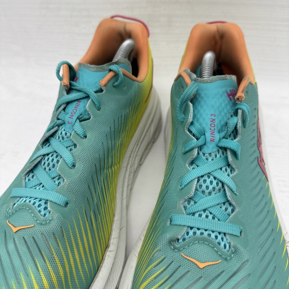 Hoka One One Rincon 3 Mens 11.5D Shoes Green Yellow Running Sneaker 1119395 CEPR - Picture 8 of 16